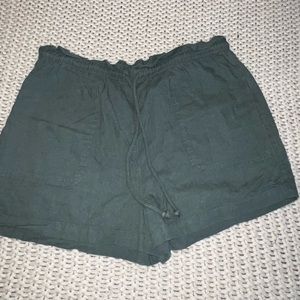 Green utility shorts
